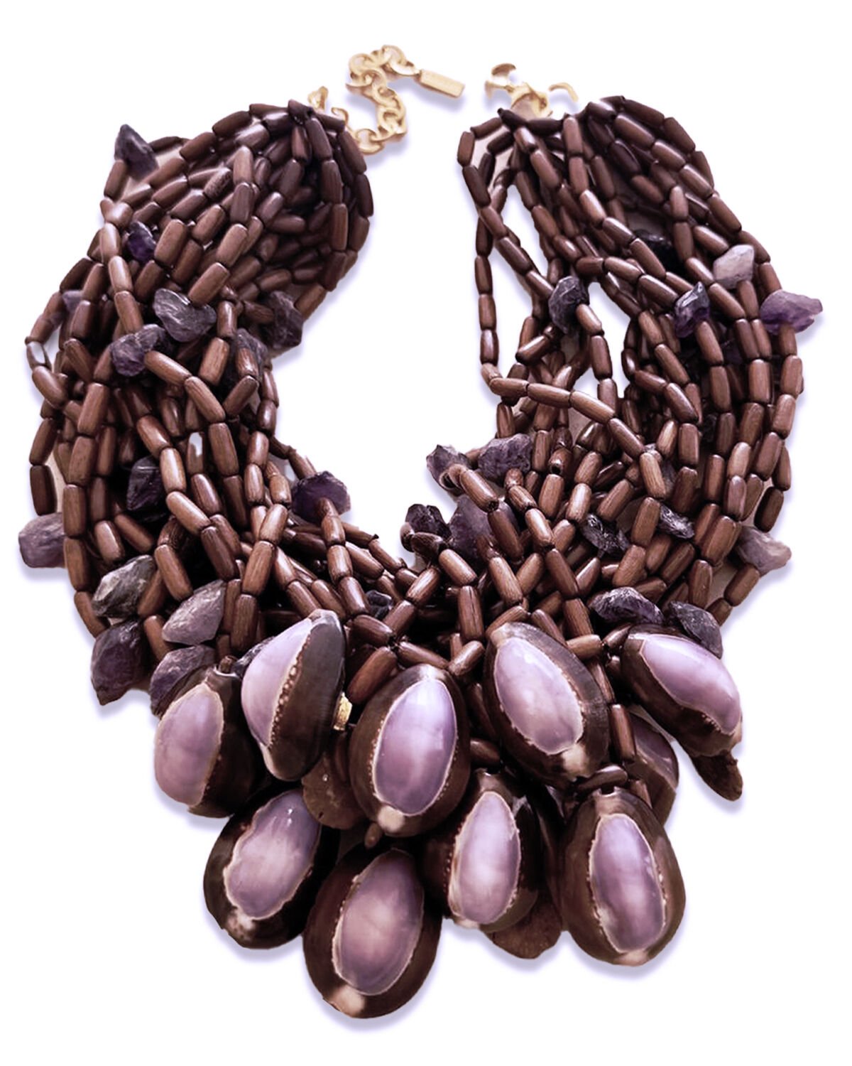 ORGANİK DENİZ KABUKLU SİNEMAKİ AĞACI BONCUKLU NYMPHA CHOKER
