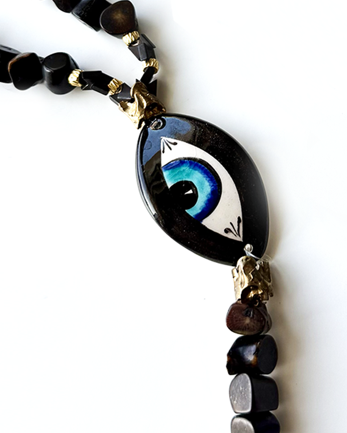 Y-EL YAPIMI SERAMİK GÖZLÜ 'KORUYUCU' KOLYE