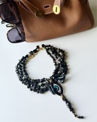 Y-KARA BÜYÜ MERCAN CHOKER KOLYE