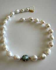 Y-AMAZONITE&PEARL PRENSES KOLYE
