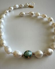 Y-AMAZONITE&PEARL PRENSES KOLYE