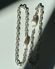 Y-BAROK İNCİLİ GÜMÜŞ KOLYE