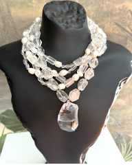 Y-SWAROSKI QUARTZ CHOKER KOLYE