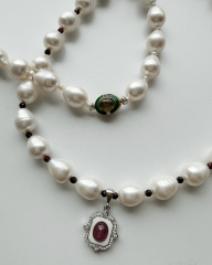 MİNİMAL TAŞ DETAYLI PRENSES İNCİ KOLYE