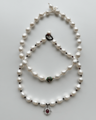 MİNİMAL TAŞ DETAYLI PRENSES İNCİ KOLYE