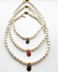 Y-GÜMÜŞ MONTÜRLÜ KOLYE UÇLU PRENSES İNCİ KOLYE