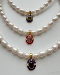 Y-GÜMÜŞ MONTÜRLÜ KOLYE UÇLU PRENSES İNCİ KOLYE