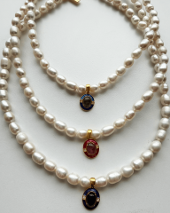 Y-GÜMÜŞ MONTÜRLÜ KOLYE UÇLU PRENSES İNCİ KOLYE