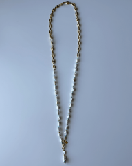 AQUA LUX, BAROK İNCİ VE ZİNCİR DETAYLI KATMANLI KOLYE