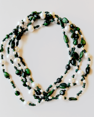 Y-İNCİ, MALAHİT VE KAPLAN GÖZÜ UZUN KOLYE