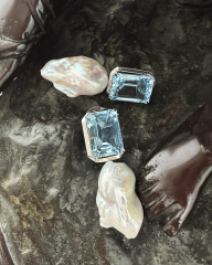 BLUE TOPAZ TAŞLI İNCİ KOLYE