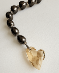 MALLORCA İNCİLİ SWAROVSKI KALPLİ KOLYE