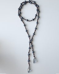 Y-SWAROVSKİ ÇİFT KALP DETAYLI MALLORCA İNCİLİ PANDANTİF