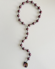 SWAROVSKI TAŞ PENDANTLI MALLORCA İNCİ Y KOLYE