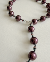 SWAROVSKI TAŞ PENDANTLI MALLORCA İNCİ Y KOLYE