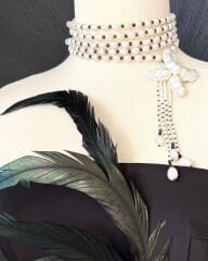 AURORA BLOSSOM NOVA UZUN İNCİ ZİNCİRLİ KATMANLI CHOKER KOLYE