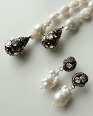 MY PRECIOUS BAROK İNCİ VE HİNT ELMASLI KÜPE