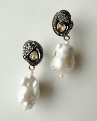 MY PRECIOUS BAROK İNCİ VE HİNT ELMASLI KÜPE