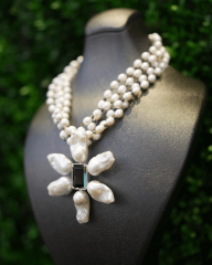 HIDDEN GARDEN OLIVE TOPAZ CHOKER KOLYE