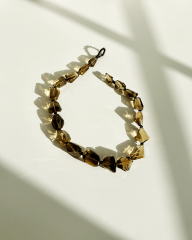 GOLDEN TOPAZ EL YAPIMI FACETED DOĞAL TAŞ KOLYE