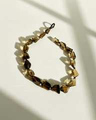 GOLDEN TOPAZ EL YAPIMI FACETED DOĞAL TAŞ KOLYE