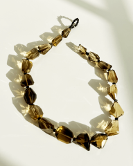 GOLDEN TOPAZ EL YAPIMI FACETED DOĞAL TAŞ KOLYE