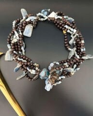 ÇOK SIRALI KYANİT CHOKER STATEMENT KOLYE