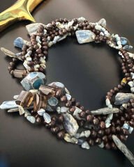 ÇOK SIRALI KYANİT CHOKER STATEMENT KOLYE