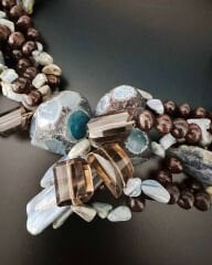 ÇOK SIRALI KYANİT CHOKER STATEMENT KOLYE