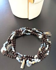 KYANIT VE SMOKY QUARTZ DETAYLI UZUN VENGE KOLYE