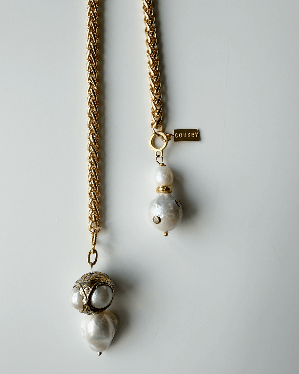 İNCİ TOPUZLU UZUN PANDANTİF KOLYE