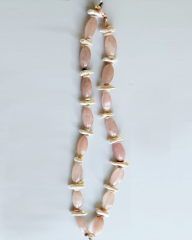 ROSA GLAM PINK QUARTZ UZUN KOLYE