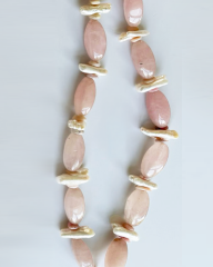 ROSA GLAM PINK QUARTZ UZUN KOLYE