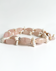 ROSA GLAM PINK QUARTZ UZUN KOLYE