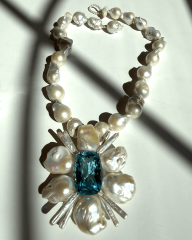 HIDDEN GARDEN 84 CT BLUE TOPAZLI KOLYE