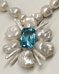 HIDDEN GARDEN 84 CT BLUE TOPAZLI KOLYE