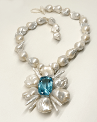 HIDDEN GARDEN 84 CT BLUE TOPAZLI KOLYE