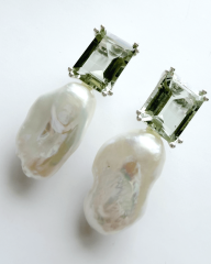 HIDDEN GARDEN ZÜMRÜT TAŞ VE BAROK İNCİLİ STATEMENT KÜPE