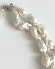 HIDDEN GARDEN SMOKEY TOPAZLI BAROK İNCİ PANDANTİF KOLYE