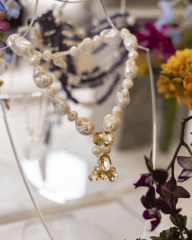 HIDDEN GARDEN CITRIN TAŞ SALKIM DETAYLI COLLAR KOLYE