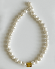 HIDDEN GARDEN CITRIN TAŞLI İNCİ CHOKER