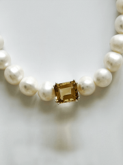 HIDDEN GARDEN CITRIN TAŞLI İNCİ CHOKER