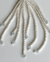 HIDDEN GARDEN BLUE TOPAZ TAŞLI BAROK İNCİ PÜSKÜLLÜ CHOKER