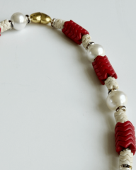 CORALLO — SWAROVSKİ RONDELLİ MERCAN İNCİ BİLEZİK