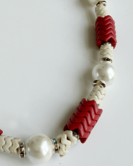 CORALLO — SWAROVSKİ RONDELLİ MERCAN İNCİ BİLEZİK
