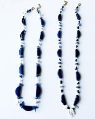 AZUL KYANITE BAROK İNCİ AKIK KAPLANGÖZÜ DOĞAL TAŞ KOLYE