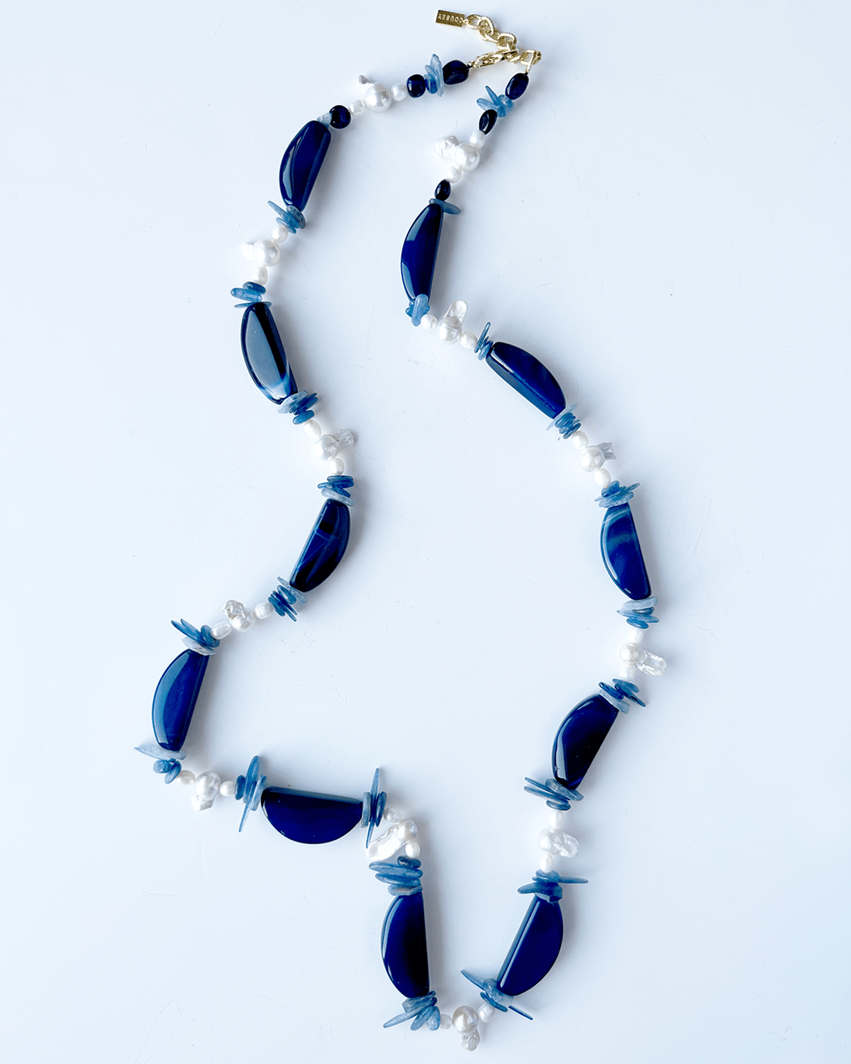 AZUL KYANITE BAROK İNCİ AKIK KAPLANGÖZÜ DOĞAL TAŞ KOLYE