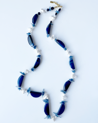 AZUL KYANITE BAROK İNCİ AKIK KAPLANGÖZÜ DOĞAL TAŞ KOLYE
