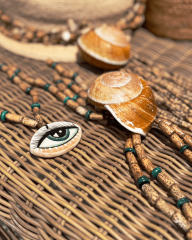 BODHI WOOD BONCUKLU SERAMİK GÖZ KOLYE
