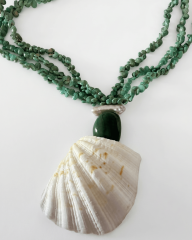 THAMES COCKLE SHELL DETAYLI AVENTURİN KOLYE